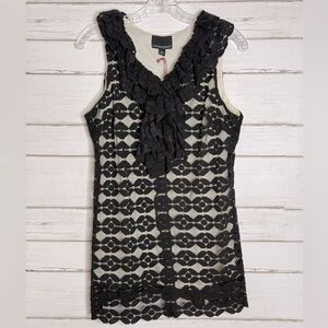 Cynthia Rowley Black Lace Sleeveless Blouse